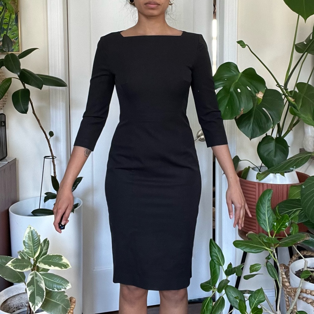 Banana Republic Black 3/4 Sleeved Sheath Dress | US 0